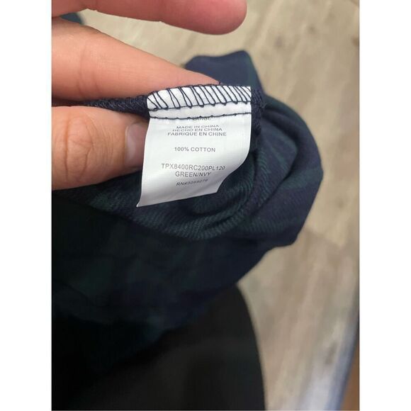 Young Hearts Run Free XL Green Plaid Flannel Top New - Picture 5 of 5